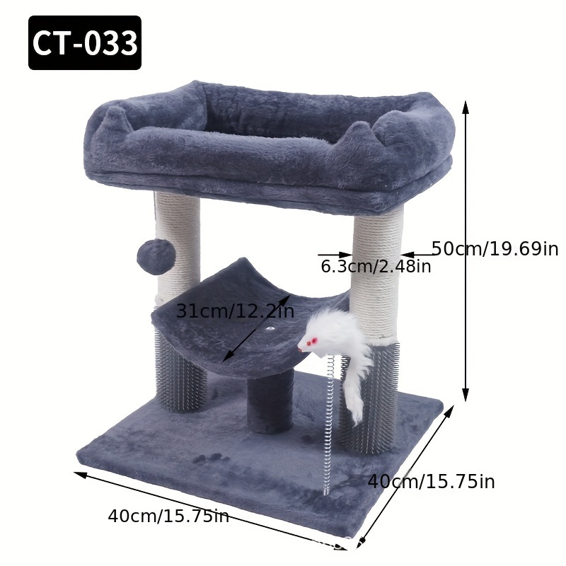 Small Cat Tree For Indoor Cats Climbing Tree Cat Condo Scratching Post Cat Toy Cat Climbing Shelf Cat Climber - Grey