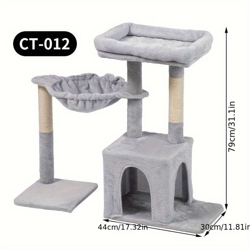 Small Cat Tree For Indoor Cats Climbing Tree Cat Condo Scratching Post Cat Toy Cat Climbing Shelf Cat Climber - Grey