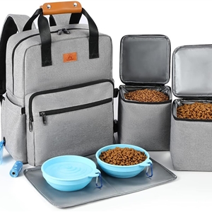 Small Dog Travel Carrier Handbag Backpack Ventilate Durable Oxford Puppy Cats Dogs Bags Cat Food Storage Bag Outdoor - Gray