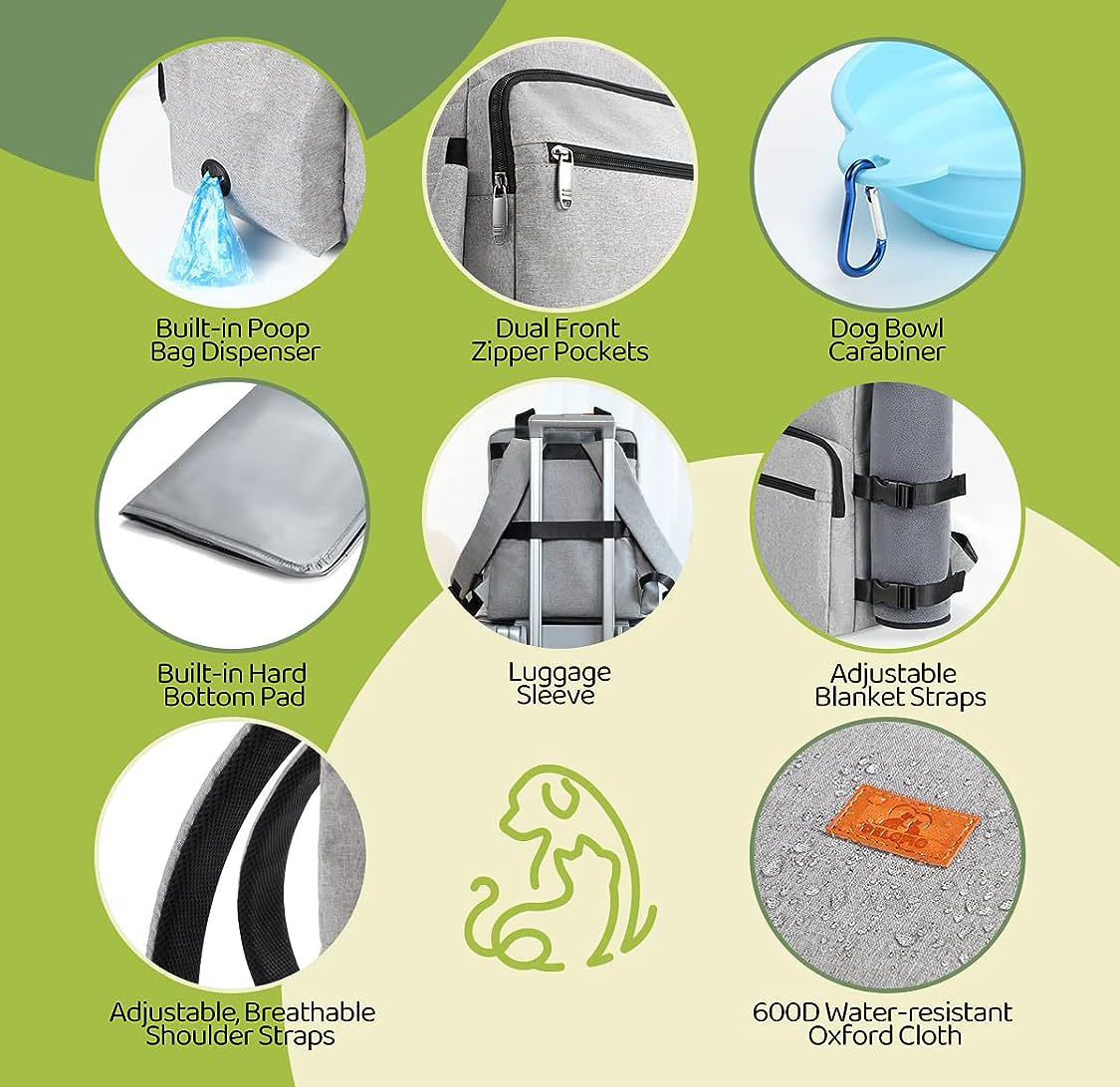 Small Dog Travel Carrier Handbag Backpack Ventilate Durable Oxford Puppy Cats Dogs Bags Cat Food Storage Bag Outdoor - Black