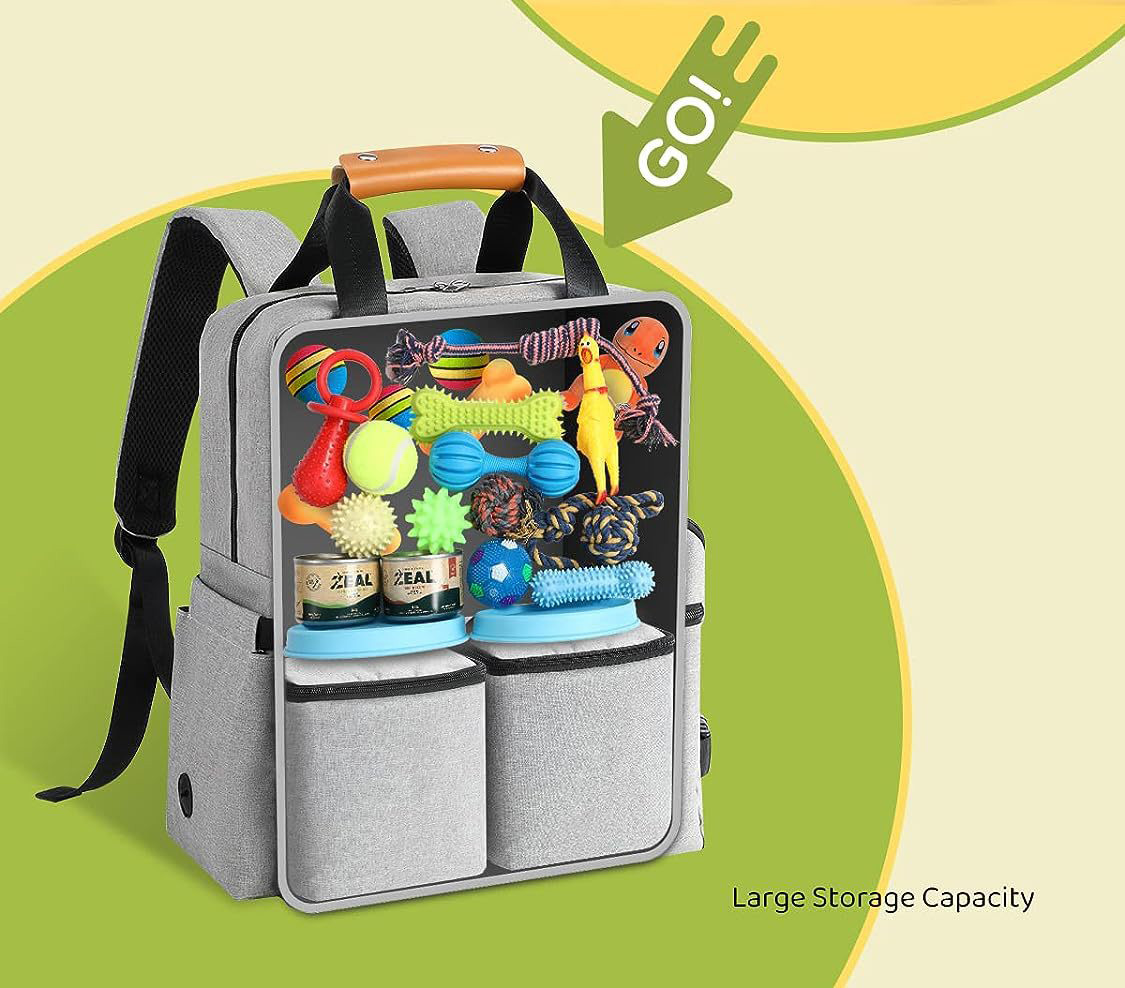 Small Dog Travel Carrier Handbag Backpack Ventilate Durable Oxford Puppy Cats Dogs Bags Cat Food Storage Bag Outdoor - Black