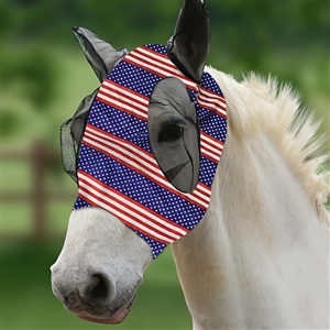 Stretch Lycra Mosquito Repellent Summer Breathable Horse Fly Mask With Ears Comfortable Mesh Rugged Ride Horse Supplies - Red