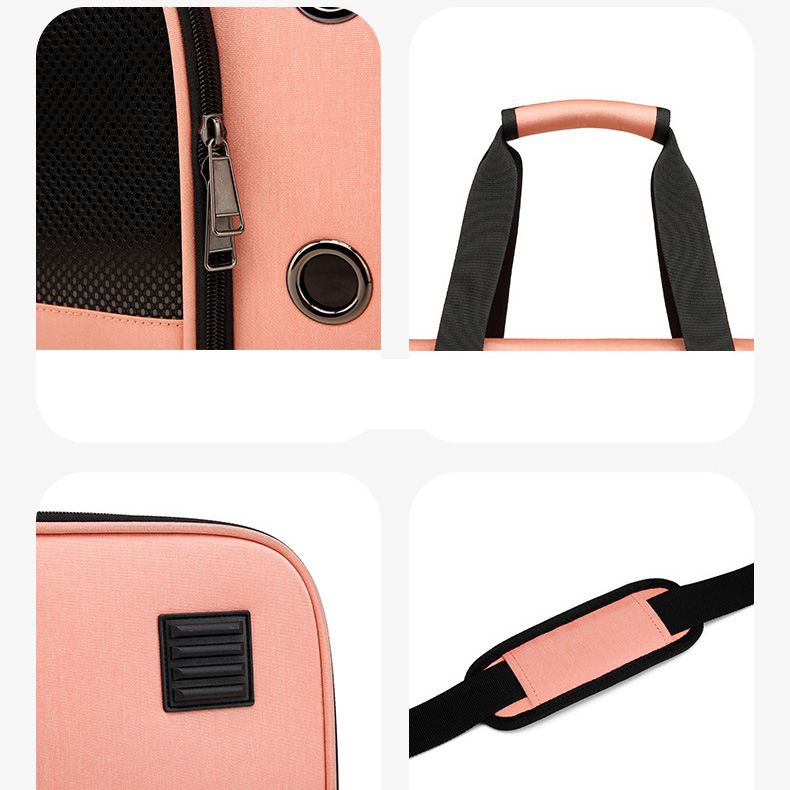 Suitcase Pet Messenger Bag With Wheels Strollers Polyester Zipper Closure For Cats Dogs Ideal For Travel Outdoor Shoulders - Gray