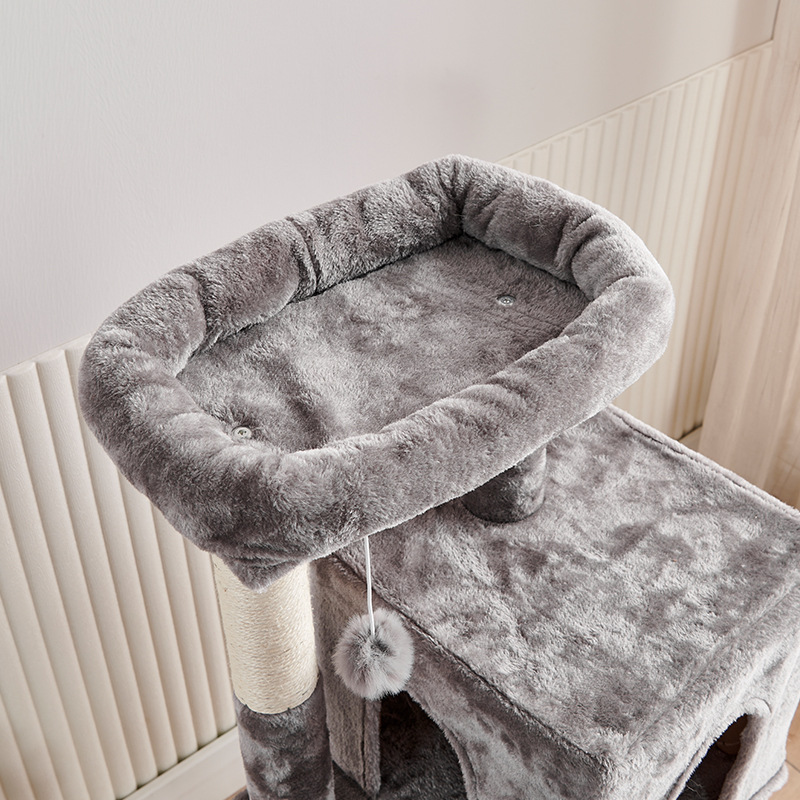 Tall Cat Tree For Large Cat For Indoor Cats Climbing Tree Cat Condo Scratcher Post Cat Toy Cat Climbing Shelf Cat Climber - Grey