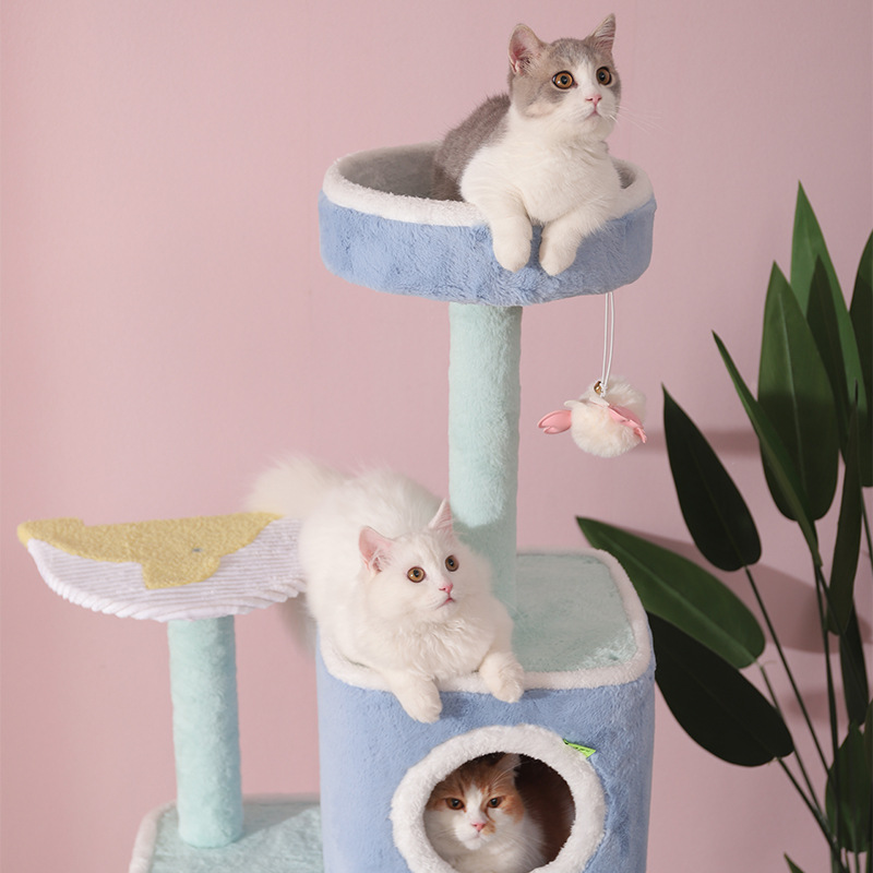 Tall Cat Tree For Large Cat For Indoor Cats Climbing Tree Cat Condo Scratching Post Cat Toy Cat Climbing Shelf Cat Climber - Grey