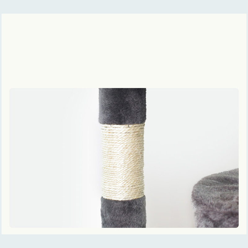 Tall Cat Tree House Towers Cat Post Climber Tree Cat Condo Scratching Post Climbing Frame Cat Post Climbing Shelf - Beige