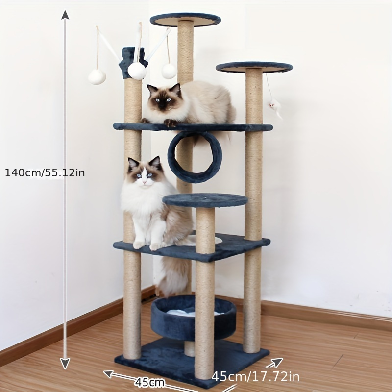 Tall Cats Sturdy House Towers Large Cat Climbing Tree Cat Mansion Cat Scratching Post With Bed Cat Climbing Shelves - Pink