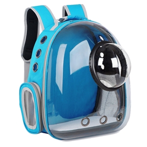 Transparent Spacecraft Backpack Pet Travel Bag Cat Chest Bag Large Capacity Breathable Dog Bag Portable Dog Mobile Bag - Baby Blue