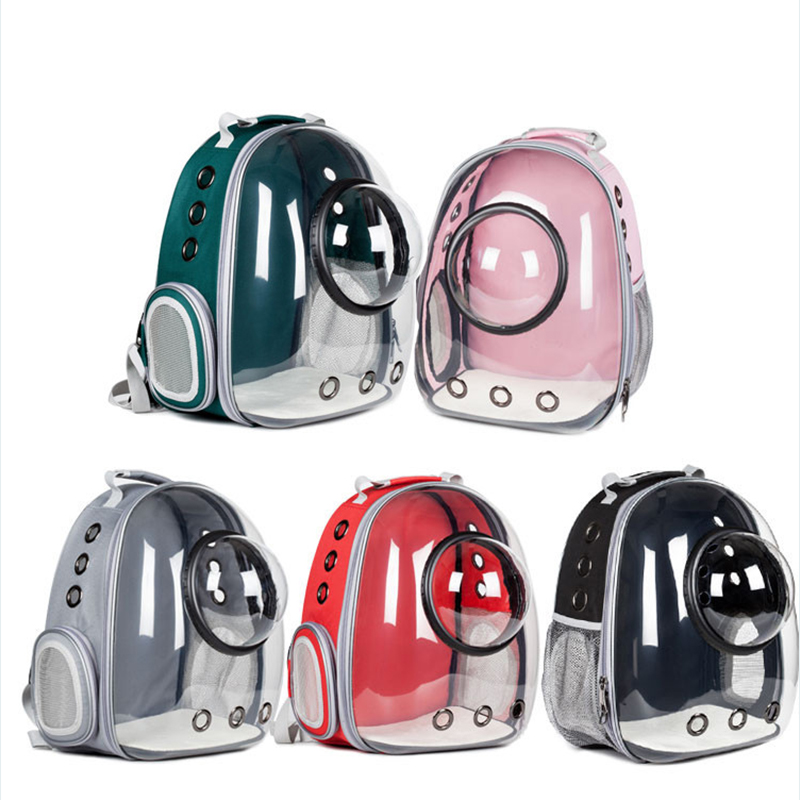 Transparent Spacecraft Backpack Pet Travel Bag Cat Chest Bag Large Capacity Breathable Dog Bag Portable Dog Mobile Bag - Green