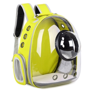 Transparent Spacecraft Backpack Pet Travel Bag Cat Chest Bag Large Capacity Breathable Dog Bag Portable Dog Mobile Bag - Yellow