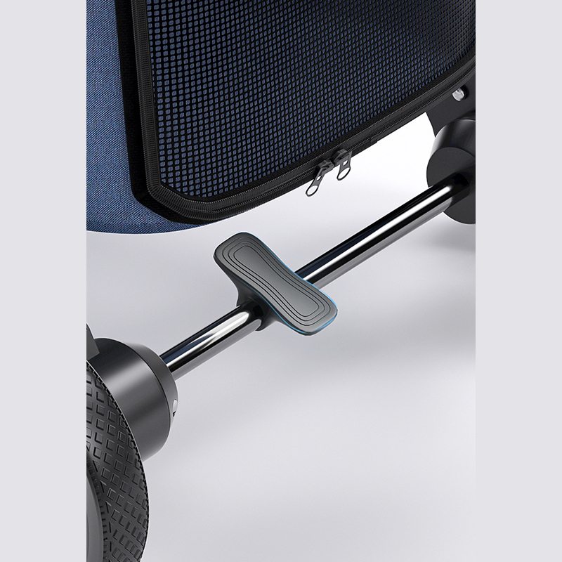 Trolley Foldable Big Pet Stroller Metal Breathable Mesh Removable Cats Dogs Bags Storage Basket Travel Outdoor Oxford - Grey