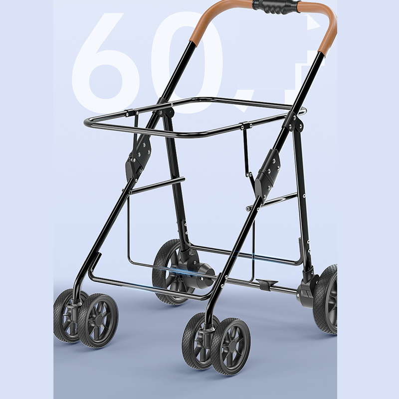 Trolley Foldable Big Pet Stroller Metal Breathable Mesh Removable Cats Dogs Bags Storage Basket Travel Outdoor Oxford - Grey