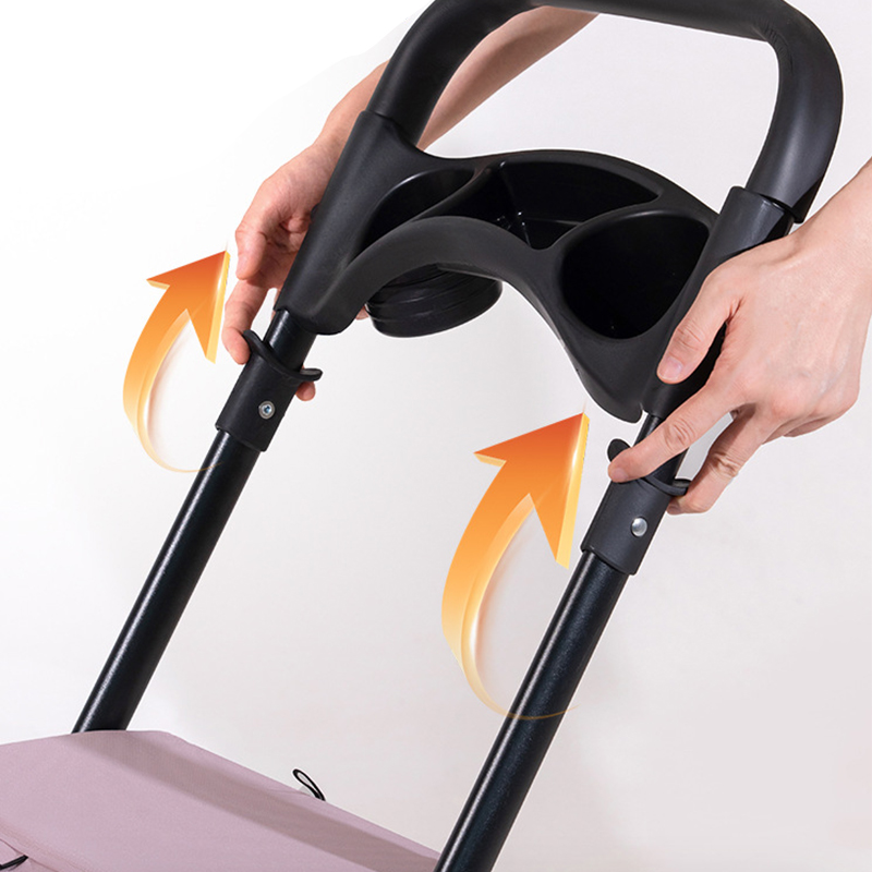 Trolley Foldable Pet Stroller Metal Breathable Mesh Removable Cats Dogs Bags Storage Basket Travel Outdoor Oxford - Blue