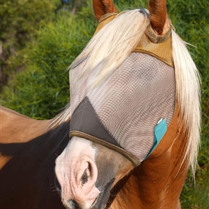 UV Protection Nylon Mosquito Repellent Summer Breathable Horse Fly Mask Mesh Rugged Ride Horse Supplies - Brown