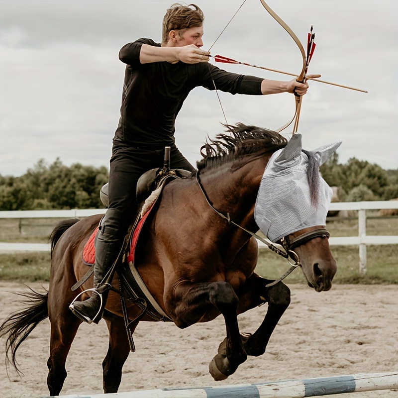 UV Protection Spandex Mosquito Repellent Summer Breathable Horse Fly Mask With Ears Rugged Ride Horse Supplies - Grey