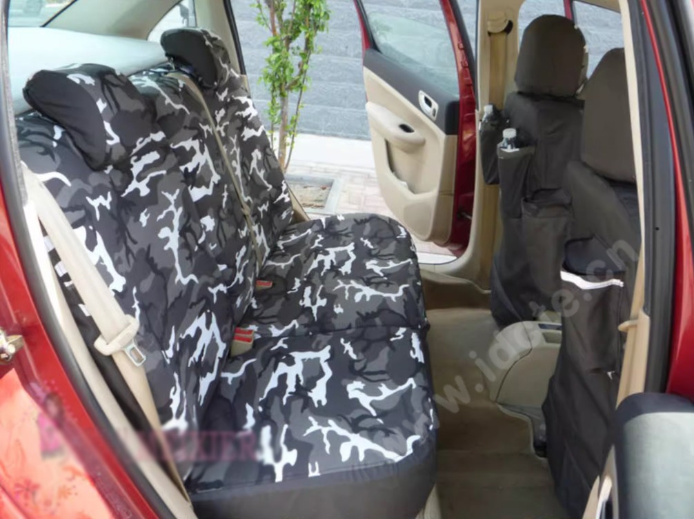 Customized Personalized Canvas Camo Linen Auto Seat Cushion Car Seat Covers Camouflage Sets Cloth - Blue Camo