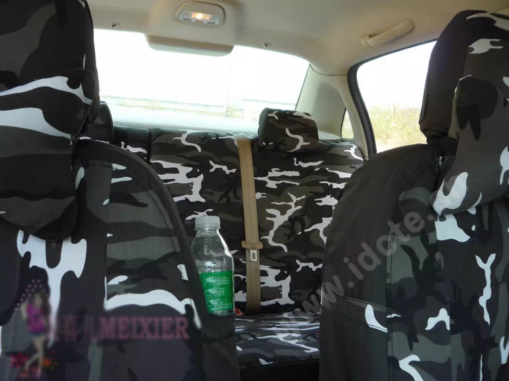 Customized Personalized Canvas Camo Linen Auto Seat Cushion Car Seat Covers Camouflage Sets Cloth - Blue Camo