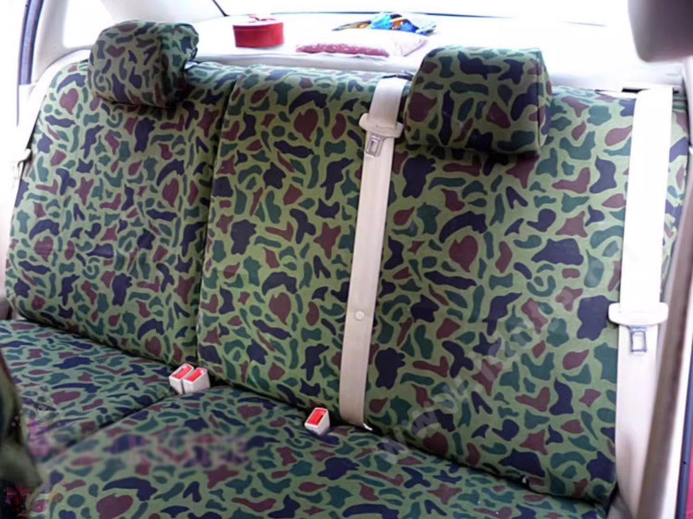 Customized Personalized Canvas Camo Linen Auto Seat Cushion Car Seat Covers Camouflage Sets Cloth - Green Blue Camo