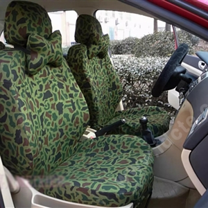 Customized Personalized Canvas Camo Linen Auto Seat Cushion Car Seat Covers Camouflage Sets Cloth - Green Blue Camo