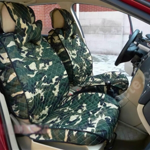 Customized Personalized Polyester Camo Rhombus Auto Seat Cushion Car Seat Covers Camouflage Sets For Vehicle - Green