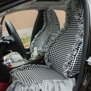 Funky Bud Silk Woman Square Grid Girls Lace Cotton Custom Automobile Car Seat Cover Set - White Floral