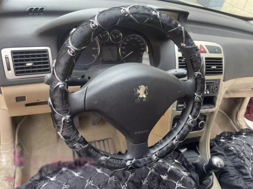 Luxury Jacquard Girly Bud Silk Seat Cushion Floral Safest Lace Countryside Customize Automotive Car Seat Cover Sets - Black