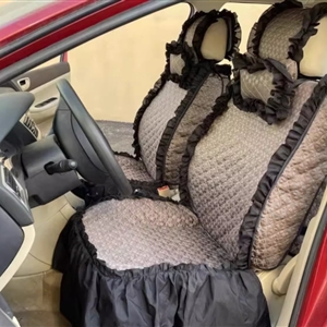 Luxury Jacquard Girly Bud Silk Seat Cushion Floral Safest Lace Countryside Customize Automotive Car Seat Cover Sets - Gold Black