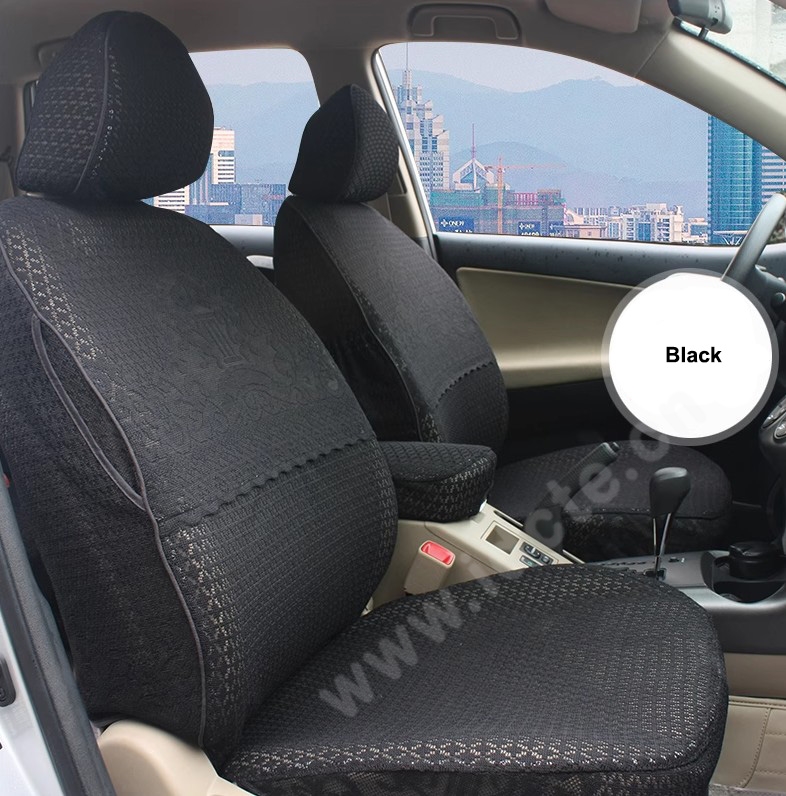 Luxury Tailored Girly Bud Silk Auto Seat Cushion Safest Lace Lycra Full Surround Automobile Car Seat Cover Sets - Black