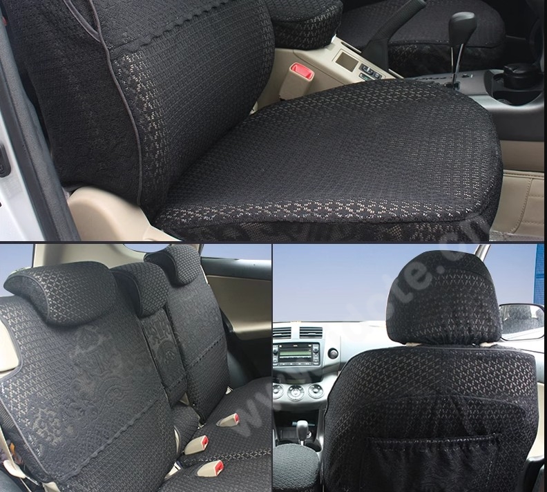 Luxury Tailored Girly Bud Silk Auto Seat Cushion Safest Lace Lycra Full Surround Automobile Car Seat Cover Sets - Black