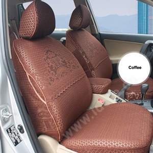 Luxury Tailored Girly Bud Silk Auto Seat Cushion Safest Lace Lycra Full Surround Automobile Car Seat Cover Sets - Coffee