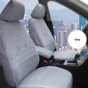 Luxury Tailored Girly Bud Silk Auto Seat Cushion Safest Lace Lycra Full Surround Automobile Car Seat Cover Sets - Gray