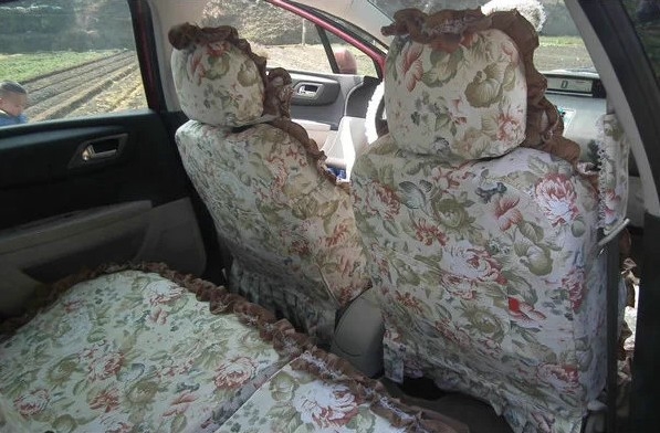 Luxury Tailored Girly Bud Silk Automotive Floral Girls Lace Cotton Custom Automobile Car Seat Cover Sets - Countryside Floral