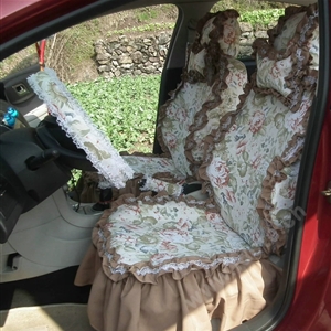 Luxury Tailored Girly Bud Silk Automotive Floral Girls Lace Cotton Custom Automobile Car Seat Cover Sets - Countryside Floral