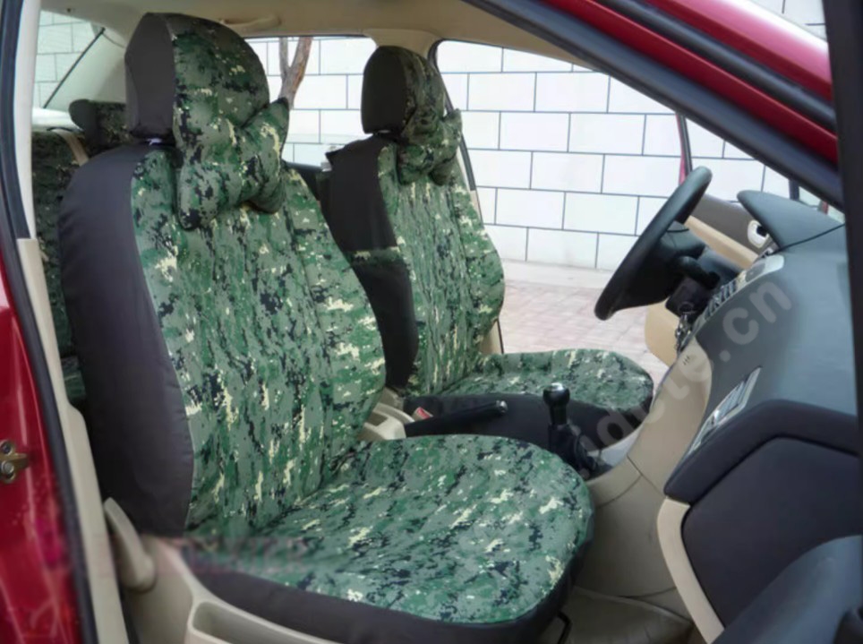 Tailored For Boys Canvas Camo Linen Automobile Seat Cushion Car Seat Covers Camouflage Sets Cloth - Forest Camo
