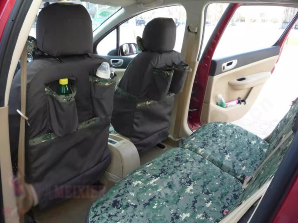 Tailored For Boys Canvas Camo Linen Automobile Seat Cushion Car Seat Covers Camouflage Sets Cloth - Forest Camo