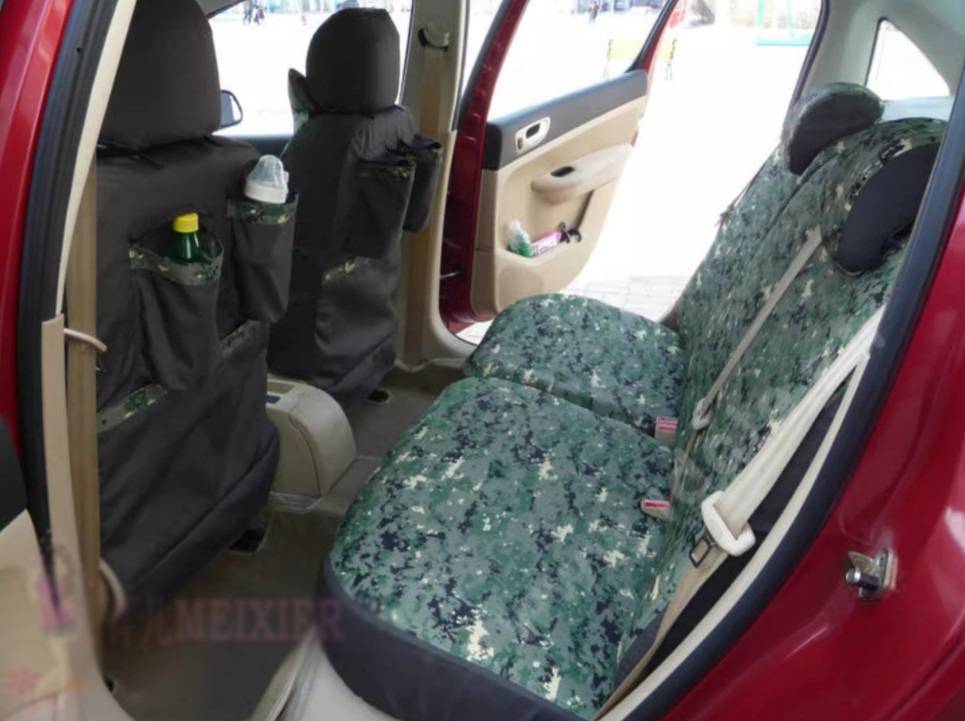 Tailored For Boys Canvas Camo Linen Automobile Seat Cushion Car Seat Covers Camouflage Sets Cloth - Forest Camo