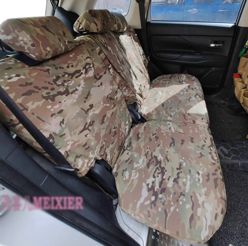 Tailored For Boys Canvas Camo Linen Automobile Seat Cushion Car Seat Covers Camouflage Sets Cloth - Gray Camo