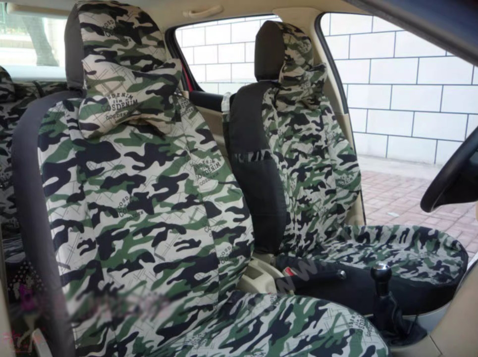 Tailored For Boys Canvas Camo Linen Automobile Seat Cushion Car Seat Covers Camouflage Sets Cloth - Scissors Camo