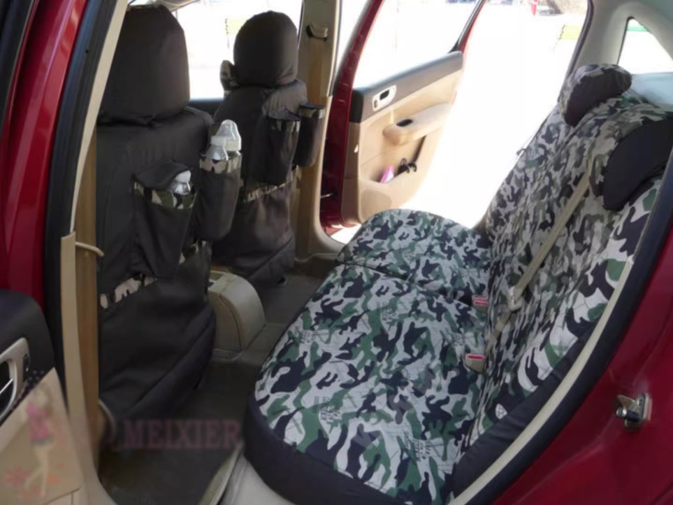 Tailored For Boys Canvas Camo Linen Automobile Seat Cushion Car Seat Covers Camouflage Sets Cloth - Scissors Camo