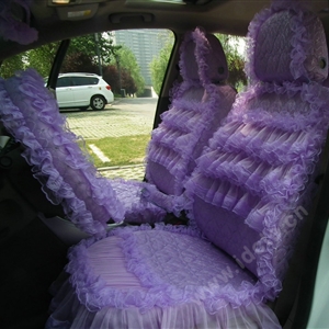 Tailored Girly Bud Silk Personalized Floral Girls Lace Cotton Custom Automobile Car Seat Cover Sets - Purple