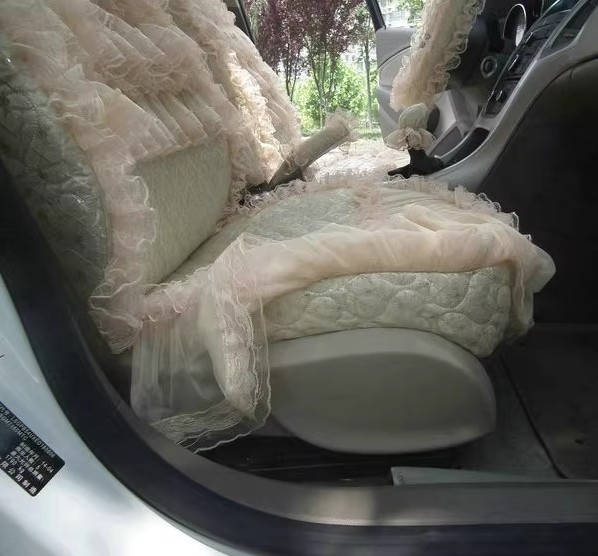Tailored Girly Bud Silk Personalized Floral Girls Lace Cotton Custom Automobile Car Seat Cover Sets - Tawny