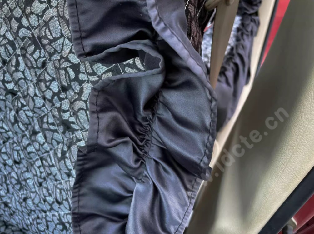 Tailored Jacquard Girly Bud Silk Seat Cushion Floral Safest Lace Countryside Custom Automobile Car Seat Cover Sets - Black