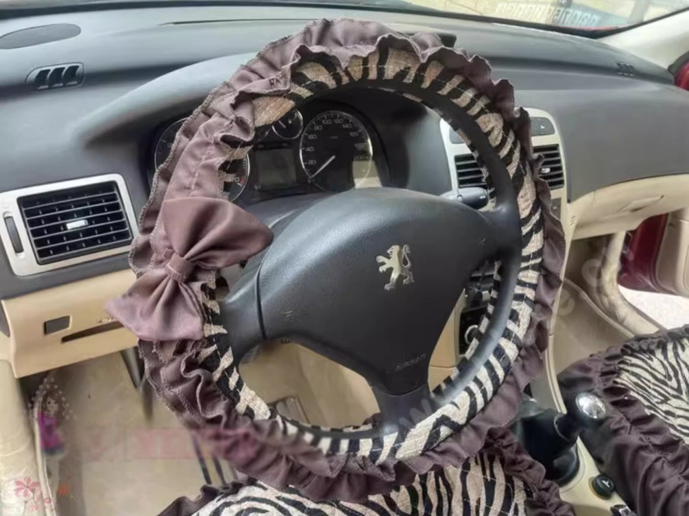 Tailored Jacquard Girly Bud Silk Seat Cushion Floral Safest Lace Tiger Print Custom Automobile Car Seat Cover Sets - Brown