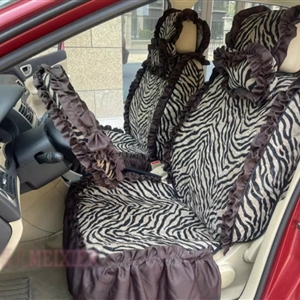 Tailored Jacquard Girly Bud Silk Seat Cushion Floral Safest Lace Tiger Print Custom Automobile Car Seat Cover Sets - Brown