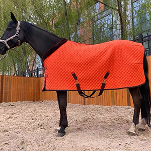 Adjustable Velvet Rug Horse Care Blanket Detachable Neck Cover Winter Keep Warm Equestrian Gear With Comfort Thickened - Orange