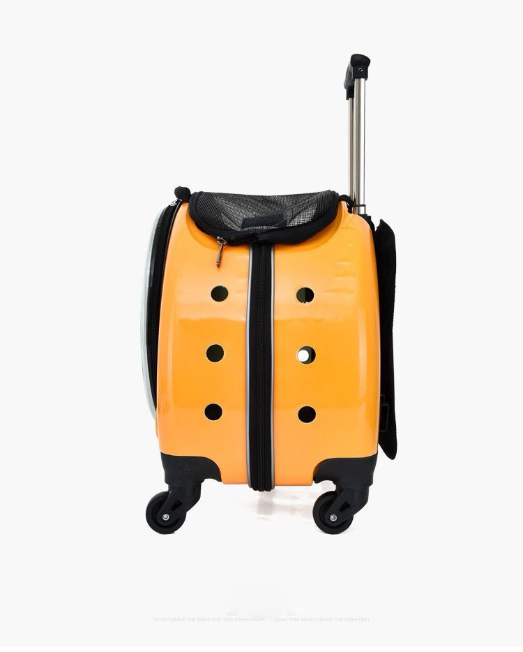 Backpack Portable Pet Strollers With Wheels Durable Acrylic PC Closure For Cats Dogs Bags Ideal For Travel Outdoor Use - Gold