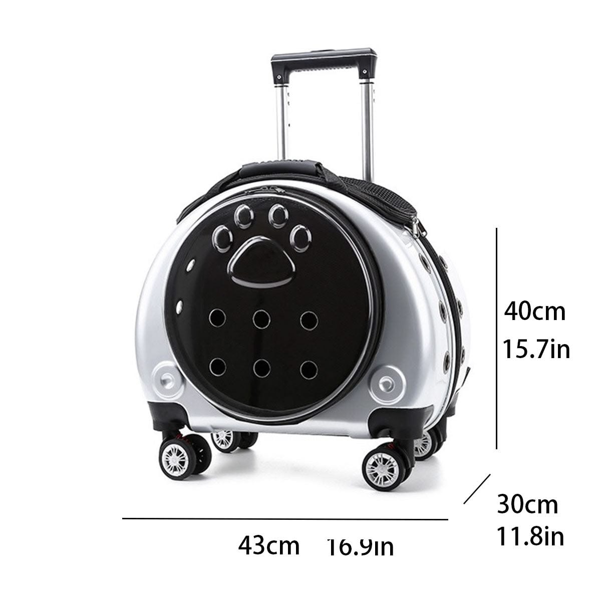 Backpack Portable Pet Strollers With Wheels Durable Acrylic PC Closure For Cats Dogs Bags Ideal For Travel Outdoor Use - Gold
