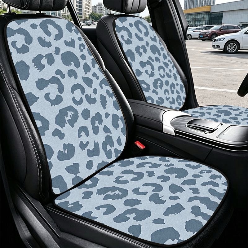 Fashion Leopard Print Car Seat Cushion Universal Polyester Automobile Covers 7pcs Sets - Blue