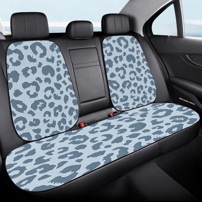 Fashion Leopard Print Car Seat Cushion Universal Polyester Automobile Covers 7pcs Sets - Blue
