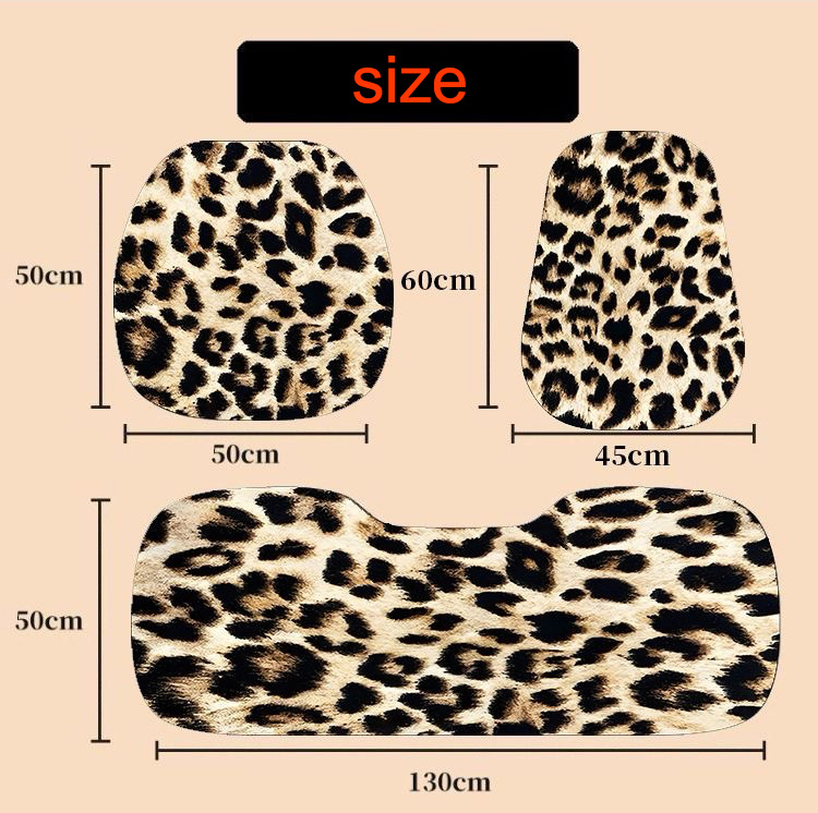 Fashion Leopard Print Car Seat Cushion Universal Polyester Automobile Covers 7pcs Sets - Blue